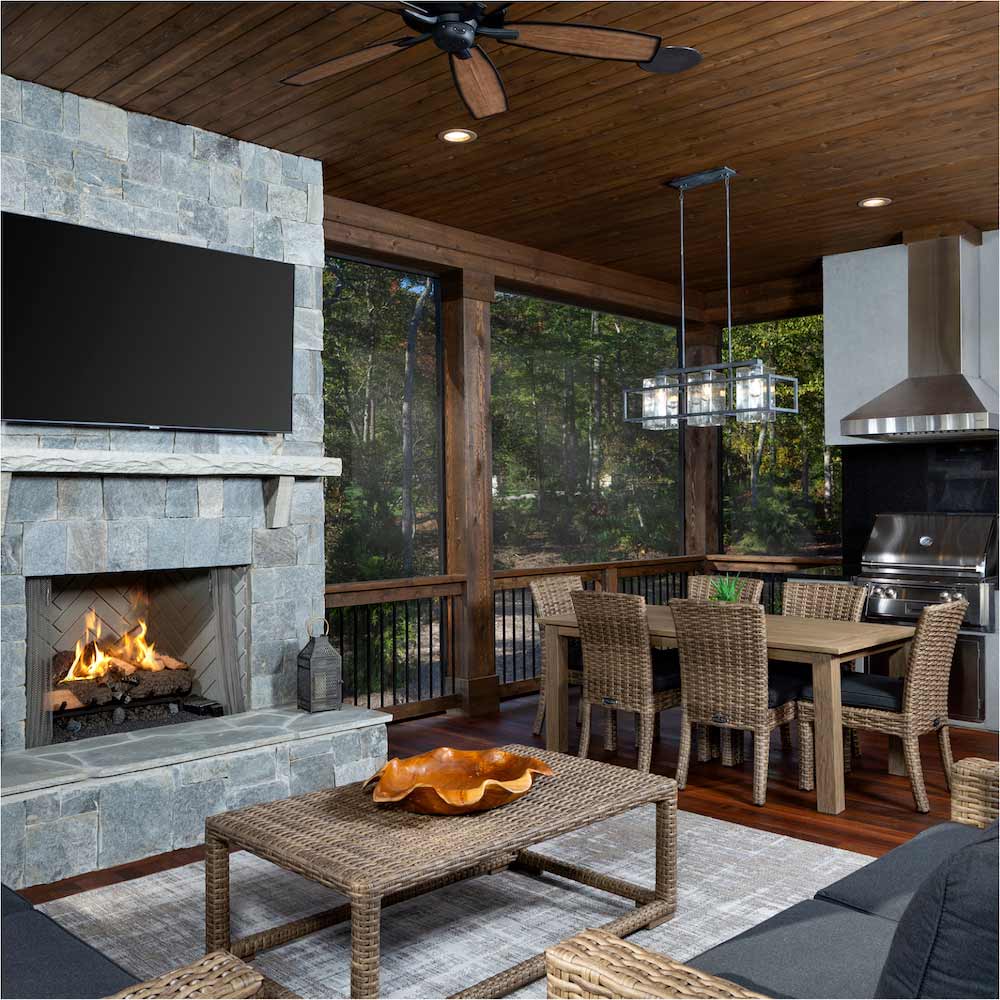 Altamont Model Custom Home Outdoor Living - Work with AR Homes® Charlotte custom home builders to design your dream home.