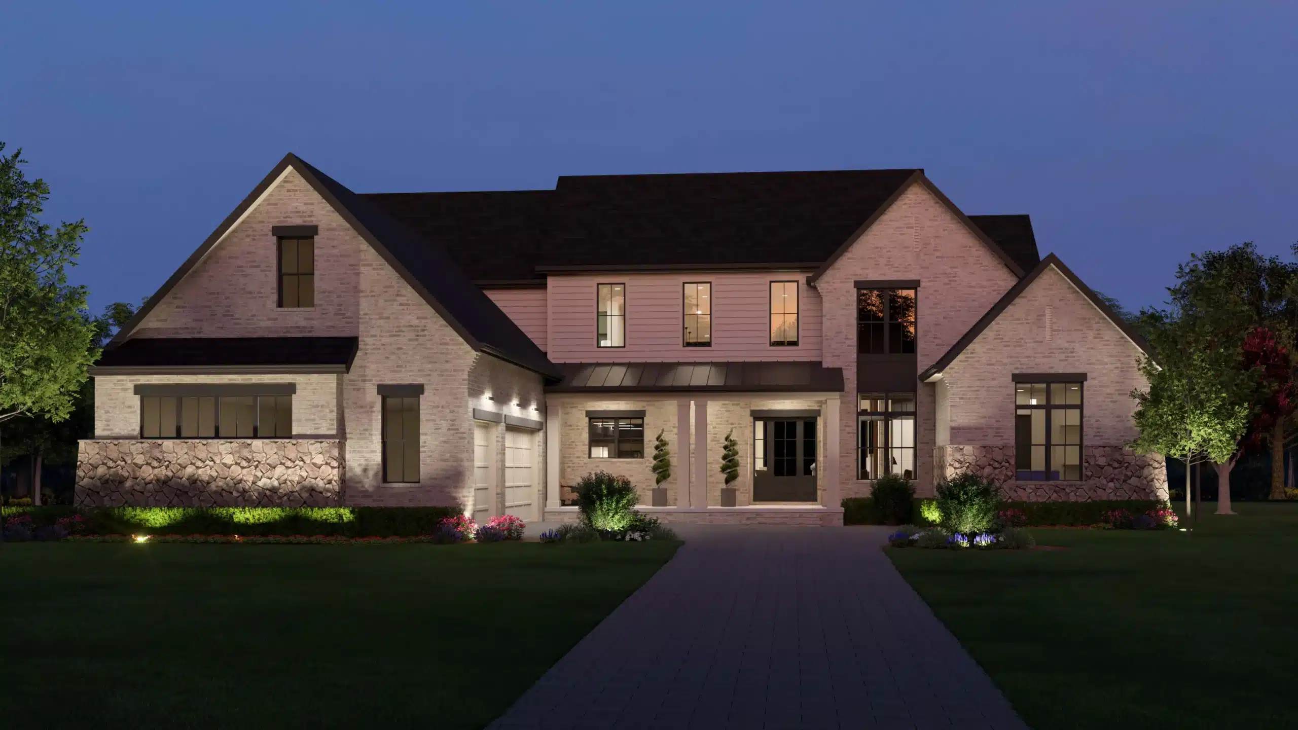 Crestwind - Elevation B at Dusk