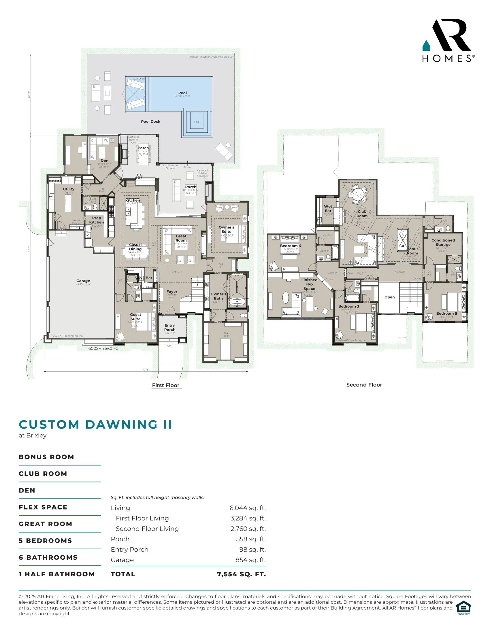Custom Dawning II at Brixley Model Home Floor Plan