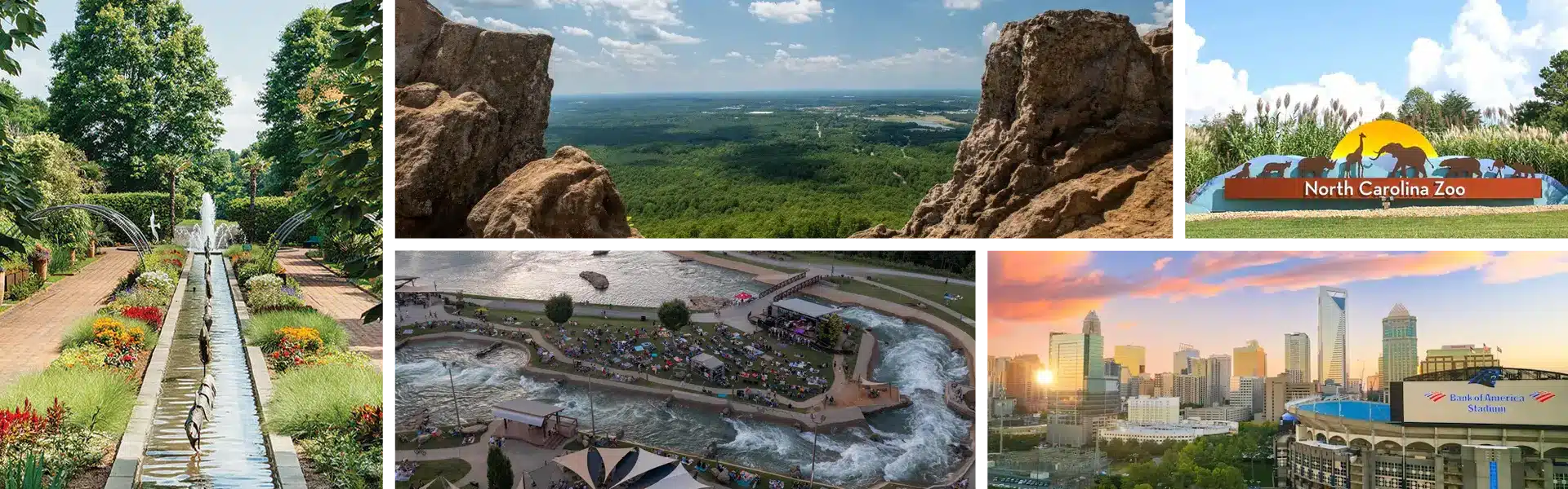 Life around McLean: 1. Daniel Stowe Botanical Gardens 2. Crowders Mountain State Park 3. U.S. National Whitewater Center 4. Uptown Charlotte 5. Charlotte Zoo (Zoological Park) 6. Topgolf Charlotte